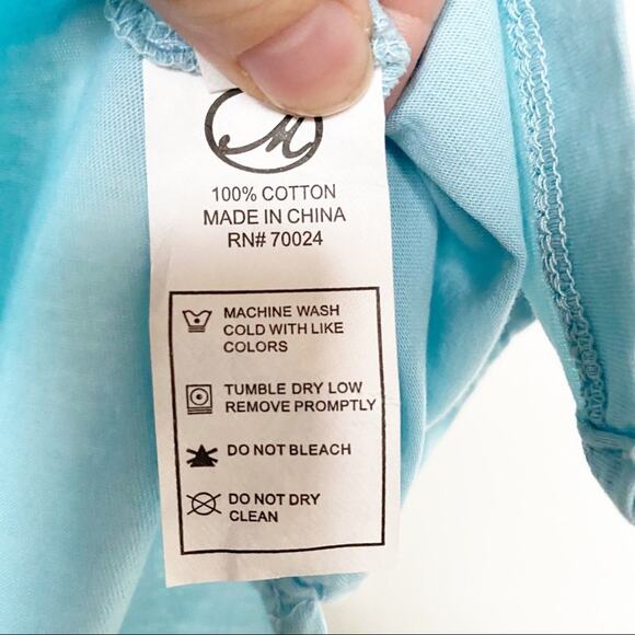 Mod-o-doc Light Blue Scoop Neck Cotton Split Side Tee Size Small - Picture 6 of 7